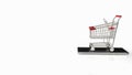 The shopping trolley on mobile for e shopping and shopping online concept 3d rendering Royalty Free Stock Photo