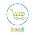 Shopping Trolley Sale Notification Linear Icon