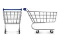 Shopping trolley top and side view, empty cart Royalty Free Stock Photo