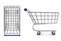 Shopping trolley top and side view, empty cart Royalty Free Stock Photo