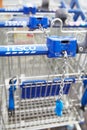 Shopping Trolleys Outside Tesco Supermarket