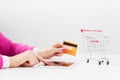 Shopping using tablet computer Royalty Free Stock Photo