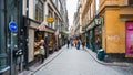 Shopping Vasterlanggatan street in Stockholm city Royalty Free Stock Photo