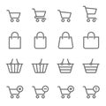 Shopping Vector Line Icon Set. Contains such Icons as Shopping Cart, Shopping Bag, Buy, Delete, Error and more. Expanded Stroke