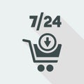 7/24 shopping - Vector web icon Royalty Free Stock Photo