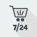 7/24 shopping - Vector web icon Royalty Free Stock Photo