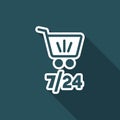 7/24 shopping - Vector web icon Royalty Free Stock Photo