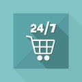 7/24 shopping - Vector web icon Royalty Free Stock Photo