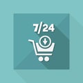 7/24 shopping - Vector web icon Royalty Free Stock Photo
