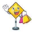 Shopping warning attention sign shaped character exclamation