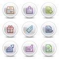 Shopping web colour icons, white circle buttons Royalty Free Stock Photo