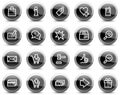 Shopping web icons, black glossy circle buttons