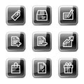 Shopping web icons, glossy buttons series Royalty Free Stock Photo