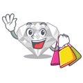 Shopping white diamond in a mascot bag