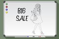 Shopping woman holding bags. Big sale. Royalty Free Stock Photo