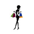 Shopping woman illustartion vector