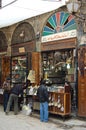 Shops in the bazaars of Damascus Royalty Free Stock Photo