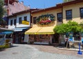 Shops in old town street historic Kaleici Antalya, Turkey