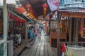 Shops in Clan Jetties in Georgetown, Pulau Penang, Malaysia Royalty Free Stock Photo