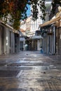 Shops closed at city center, COVID 19 lockdown, Athens, Greece Royalty Free Stock Photo