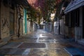Shops closed at city center, COVID 19 lockdown, Athens, Greece Royalty Free Stock Photo