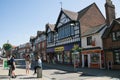 Shops on Henley Street in Stratford upon Avon, Warwickshire in the United Kingdom