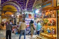 Shops inside Grand Bazaar in Istanbul, Turkey