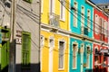 Shops line a street in Valparaiso, Chile