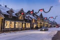 Shops at main street Troms wintertime Royalty Free Stock Photo