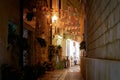 Shops in a narrow alley in the port city of Porec