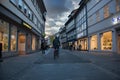 Shops on Pedestrian Street of Gottingen Germany