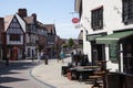 Shops and pubs on Henley Street in Stratford upon Avon, Warwickshire in the United Kingdom