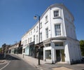 Shops on Queen`s Circus and Montpellier Street in Cheltenham, Gloucestershire, United Kingdom