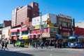 Shops and Restaurants along a Street in Downtown Flushing Queens of New York City