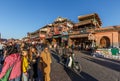 Shops and restaurants at Djema el Fna Royalty Free Stock Photo