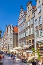 Shops and restaurants in historic Swietego Ducha street of Gdansk Royalty Free Stock Photo