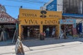 Shops and restaurants on the main street of Tulum, Quintana Roo, Mexico Royalty Free Stock Photo