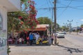 Shops and restaurants on the main street of Tulum, Quintana Roo, Mexico Royalty Free Stock Photo