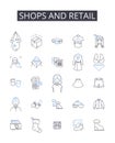 Shops and retail line icons collection. Coffee, Espresso, Cappuccino, Latte, Italian, Barista, Crema vector and linear