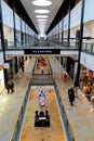 Shops on several floors in shopping mall