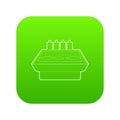 Shopwindow icon green vector