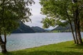 Shore along the Hintersteinersee lake. Austria Europe Wilder Kaiser