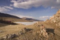 Shore of Baikal lake in early spring