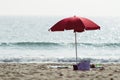Shore and beach umbrella Royalty Free Stock Photo