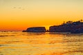 Shore Cliffs at sunset. Beautiful Pismo Beach, California coastline Royalty Free Stock Photo