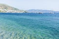 Shore and coast of Aegean Sea with yachts View of the Bodrum, Turkey. Royalty Free Stock Photo