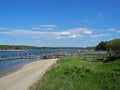 Shore Flora, Dock and Sky Royalty Free Stock Photo