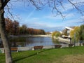 The shore of the lake in Arad city - Romania