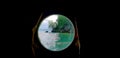 Shore of Lake Baikal. Porthole View