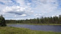 Shore of lake Byske near Arvidsjaur in Swedish Lapland Royalty Free Stock Photo